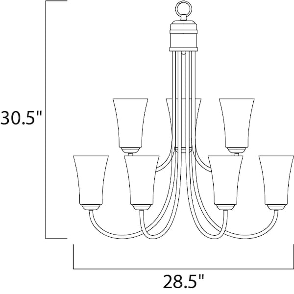 Logan 9-Light 28.5 Wide Satin Nickel Chandelier